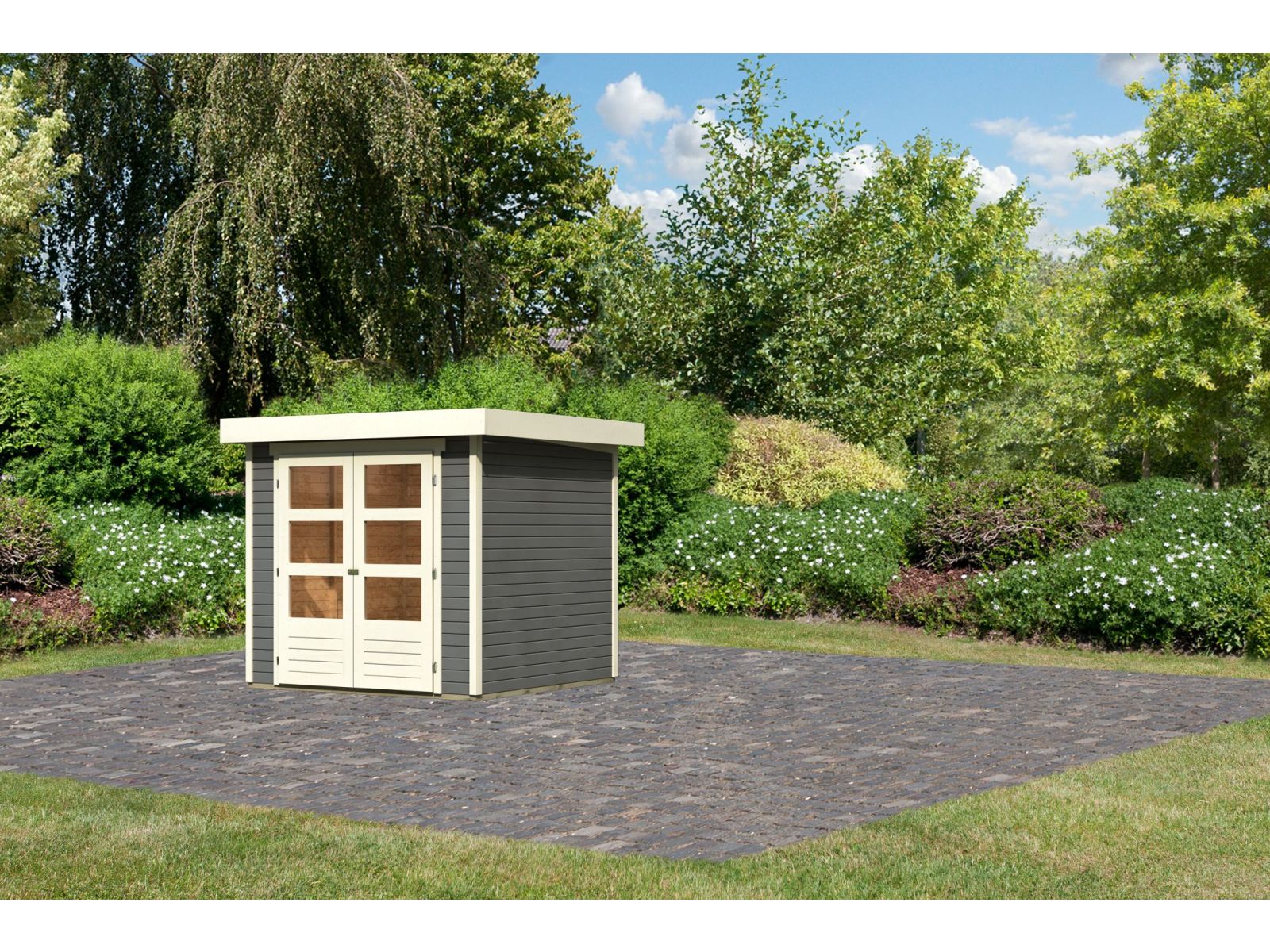Karibu Gartenhaus Askola 2 terragrau 19 mm - Image 2