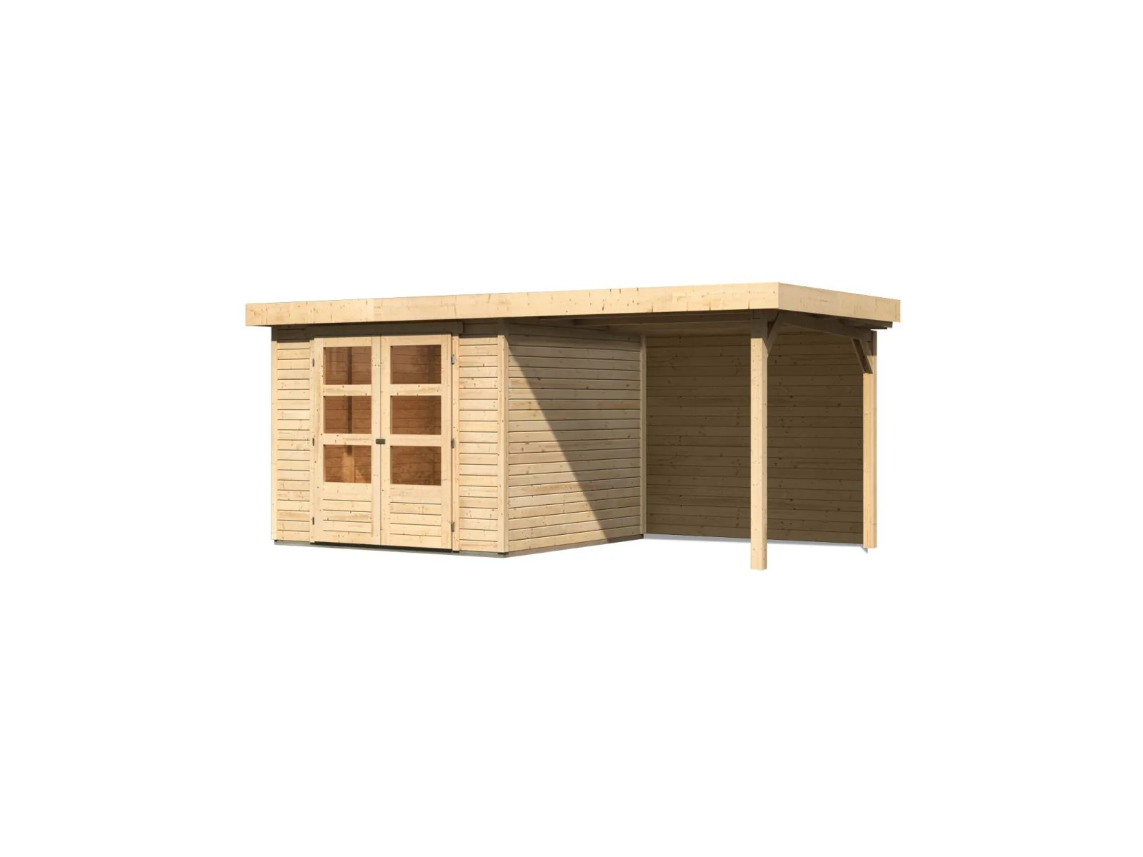Karibu Gartenhaus Askola 3,5 mit Anbaudach 2,4 m, Rückwand - Image 4