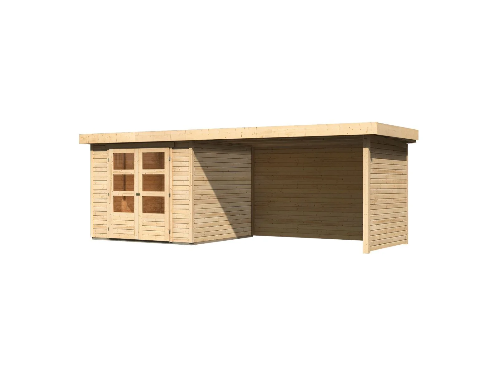 Karibu Gartenhaus Askola 3,5 mit Anbaudach 2,75 Meter, Seiten- und Rückwand - Image 2