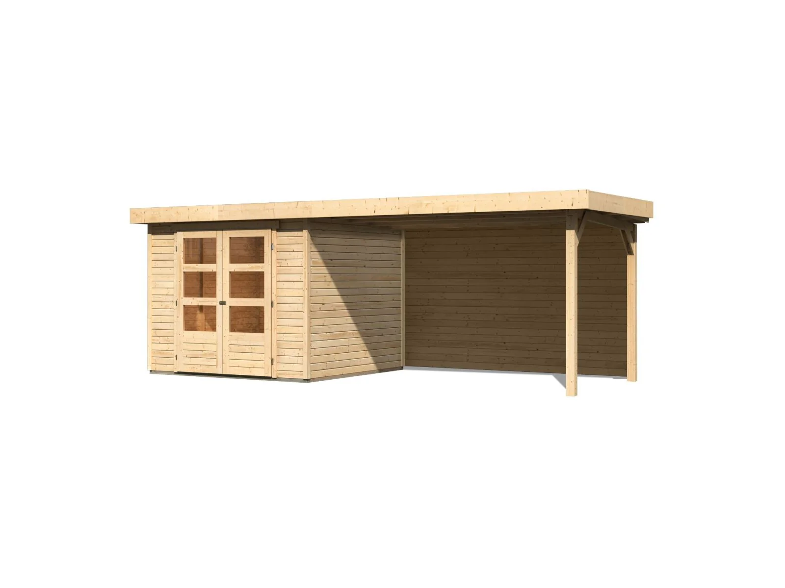Karibu Gartenhaus Askola 3,5 mit Anbaudach 2,8 m, Rückwand - Image 3