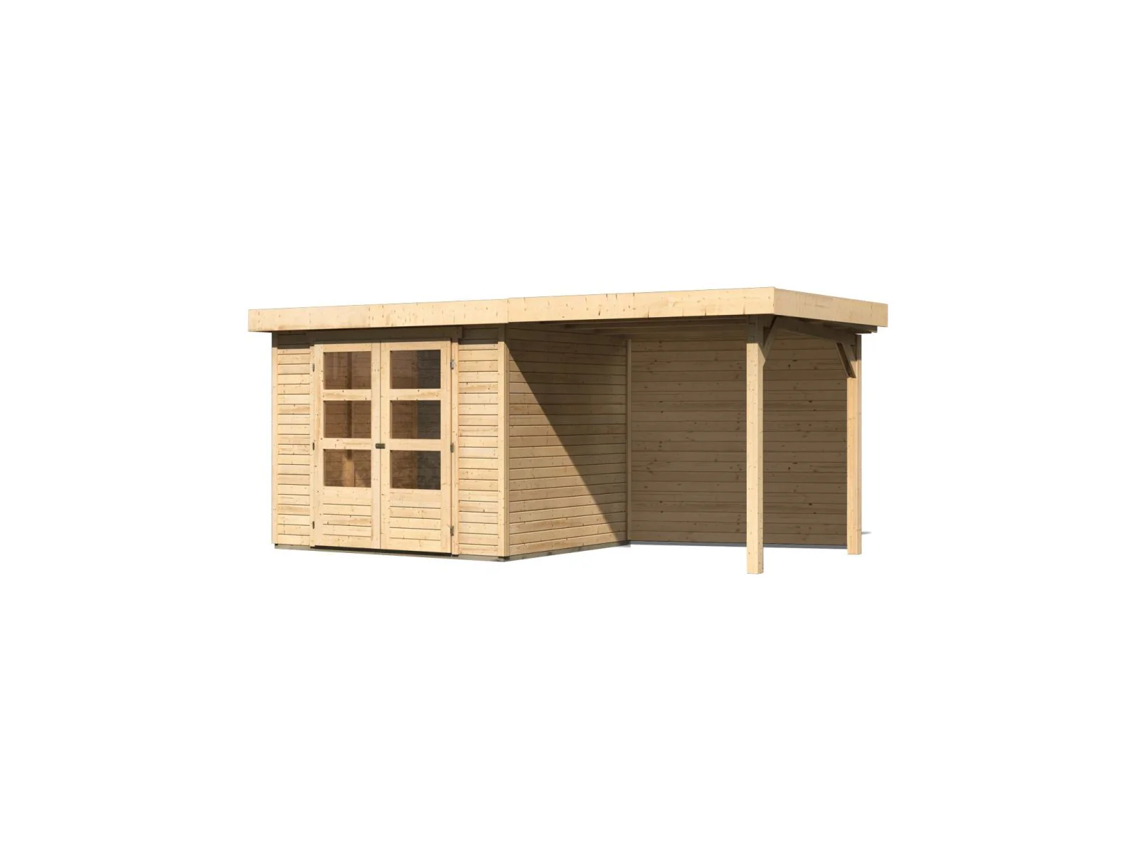 Karibu Gartenhaus Askola 3 mit Anbaudach 2,4 m, Rückwand - Image 5