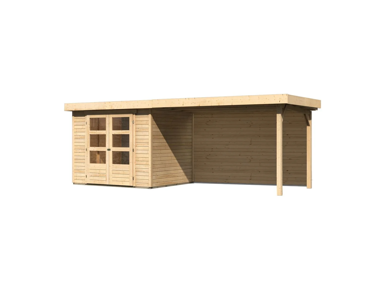 Karibu Gartenhaus Askola 3 mit Anbaudach 2,80 m, Rückwand - Image 2