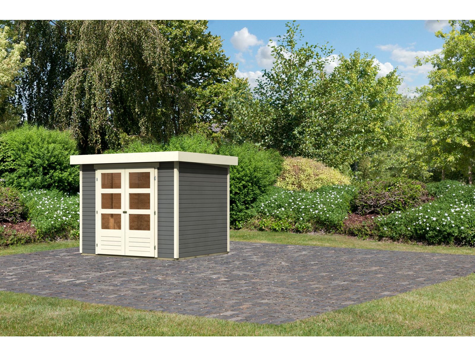 Karibu Gartenhaus Askola 3 terragrau 19 mm - Image 2