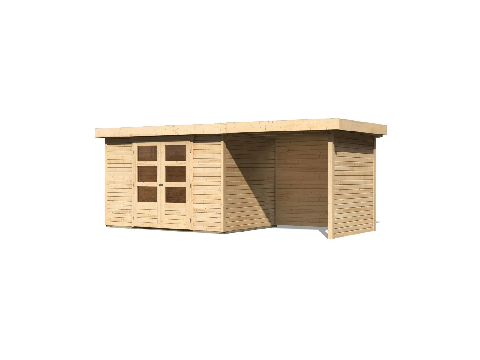 Karibu Gartenhaus Askola 4 mit Anbaudach 2,25 Meter, Seiten- und Rückwand - Image 4