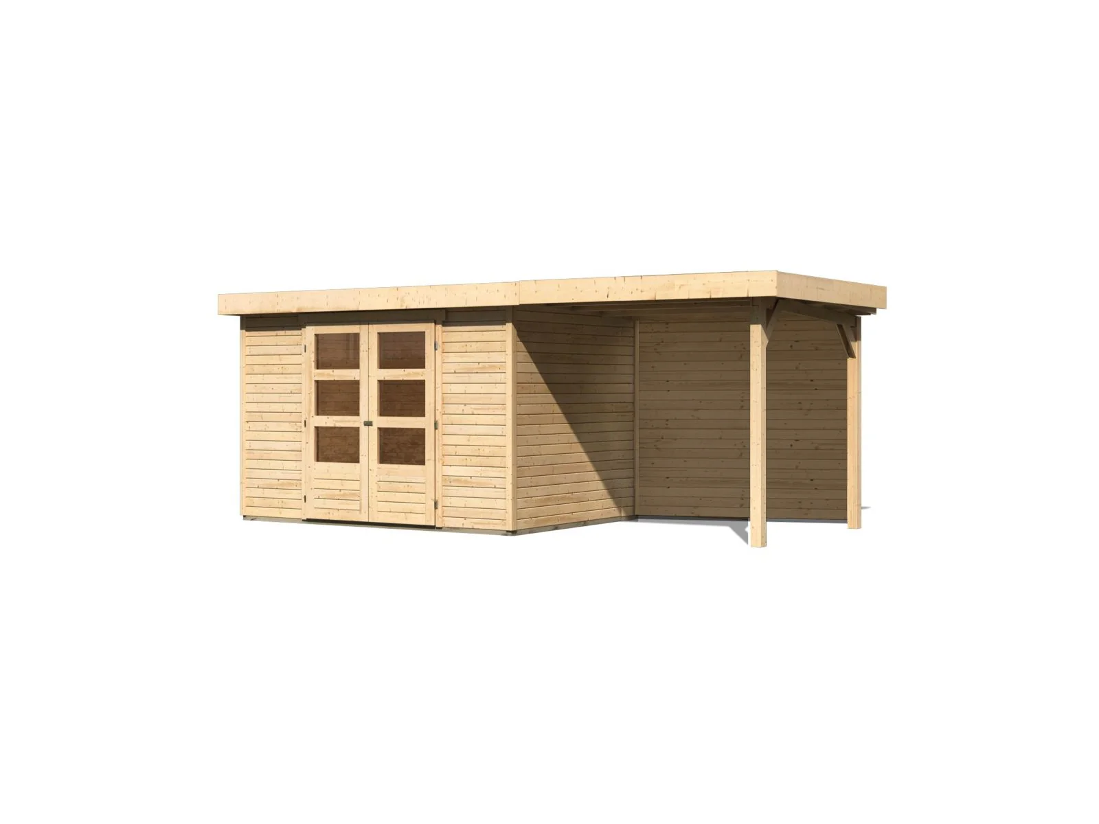 Karibu Gartenhaus Askola 4 mit Anbaudach 2,4 Meter, Rückwand - Image 4