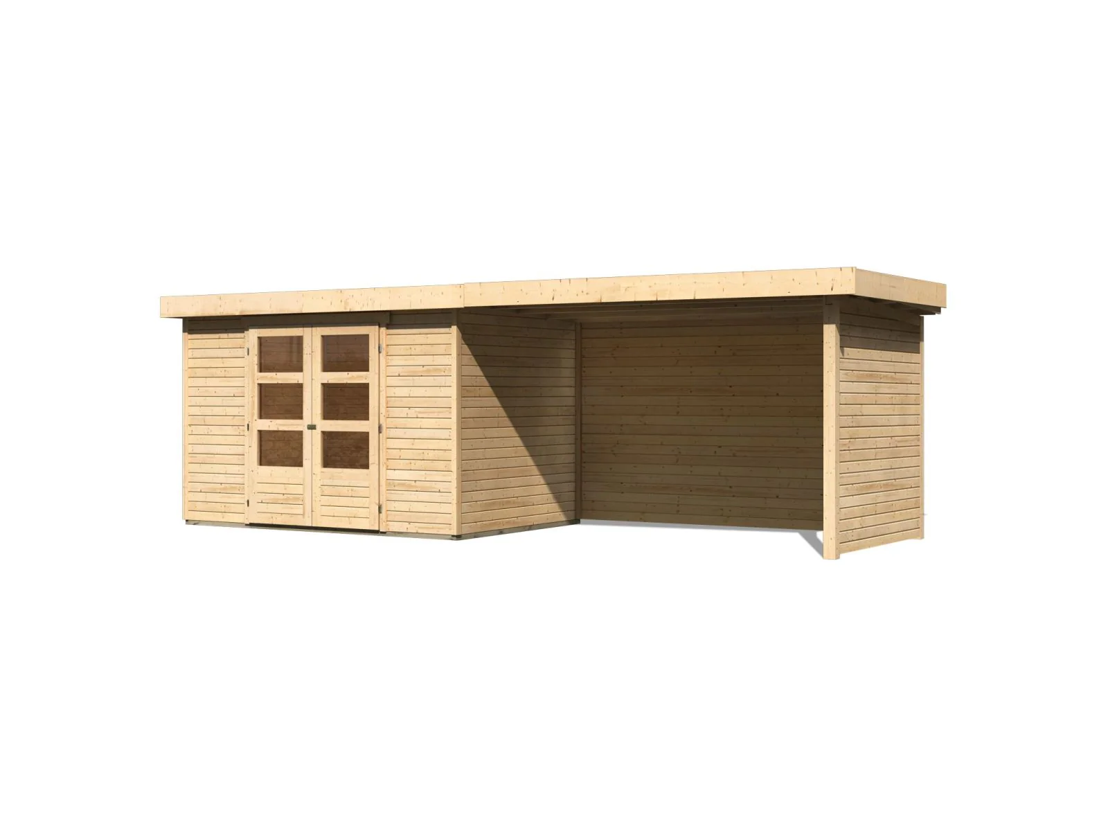Karibu Gartenhaus Askola 4 mit Anbaudach 2,75 Meter, Seiten- und Rückwand - Image 2