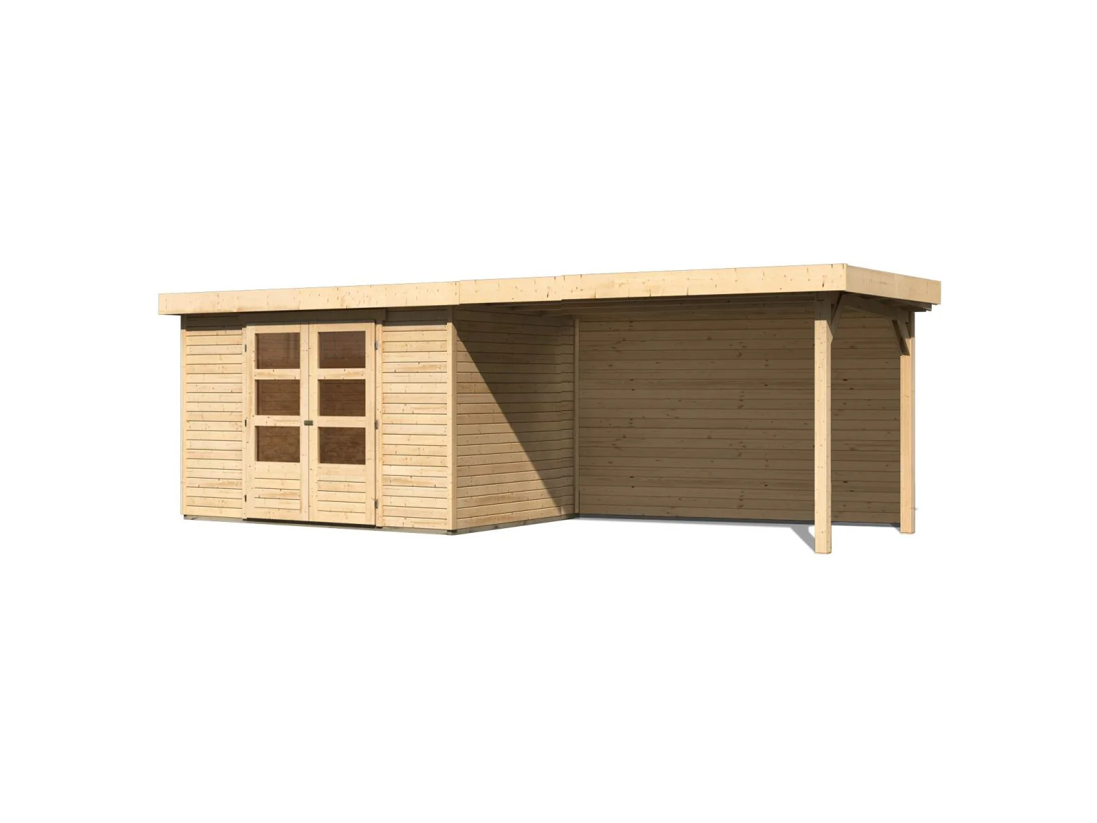 Karibu Gartenhaus Askola 4 mit Anbaudach 2,8 m, Rückwand - Image 2
