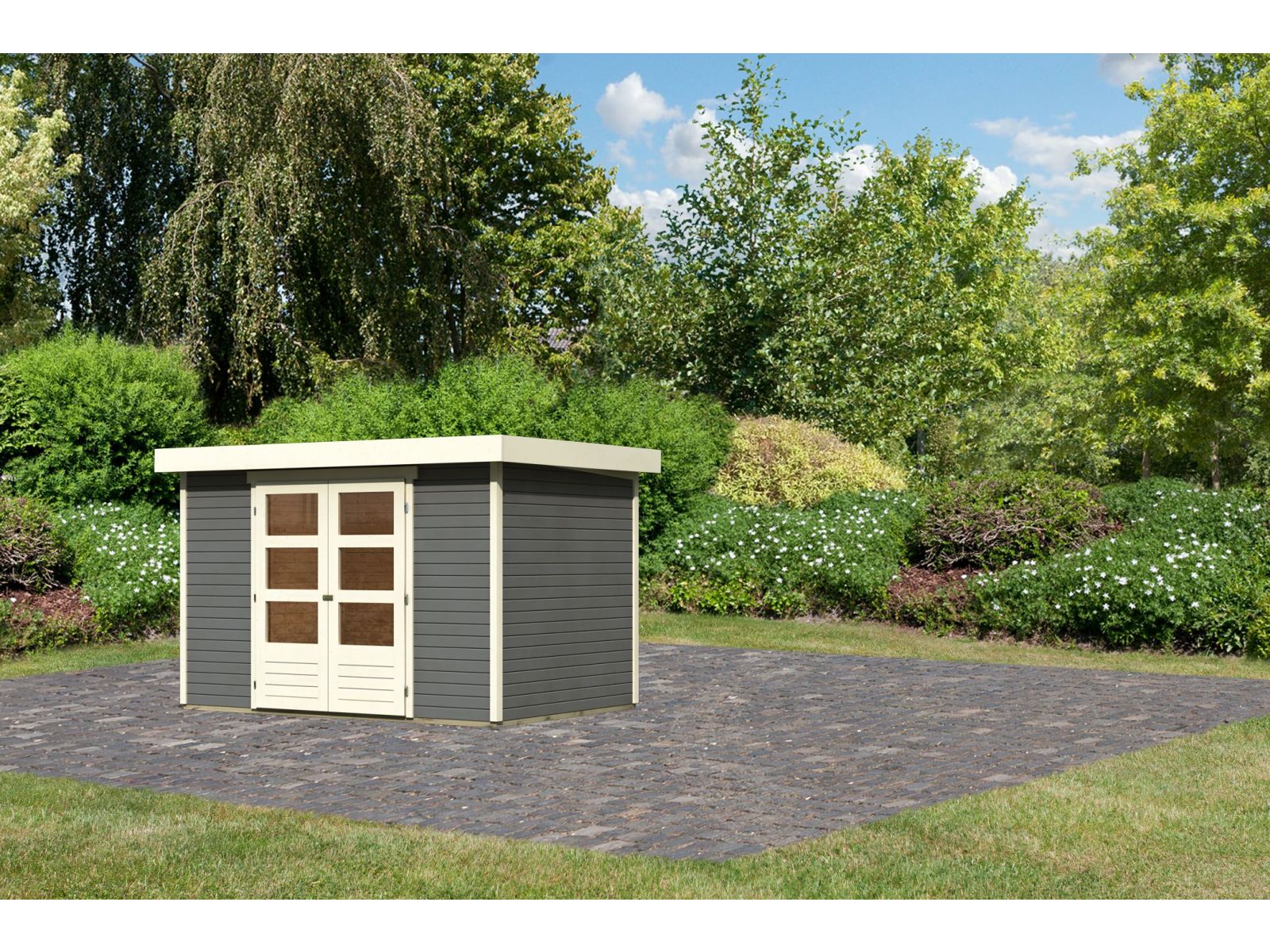 Karibu Gartenhaus Askola 4 terragrau - Image 2