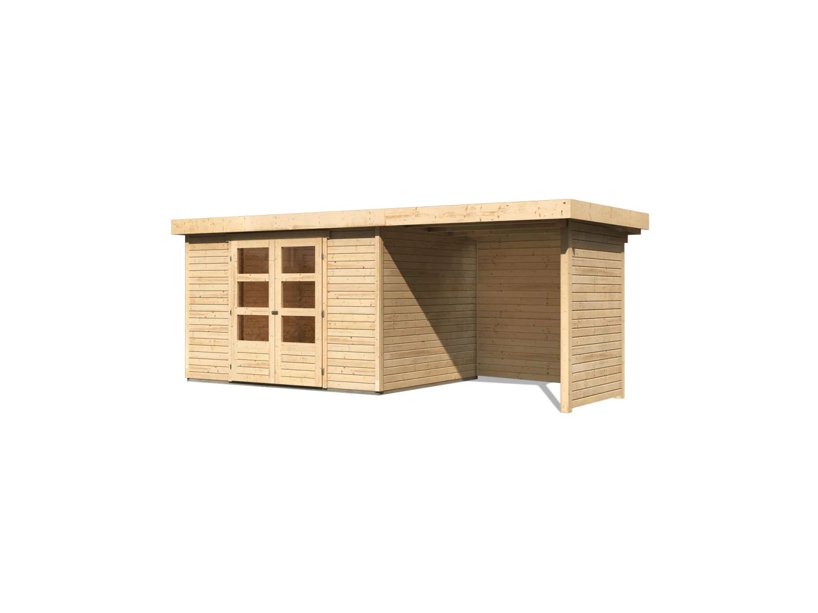 Karibu Gartenhaus Askola 5 mit Anbaudach 2,4 Meter, Seiten- und Rückwand - Image 4
