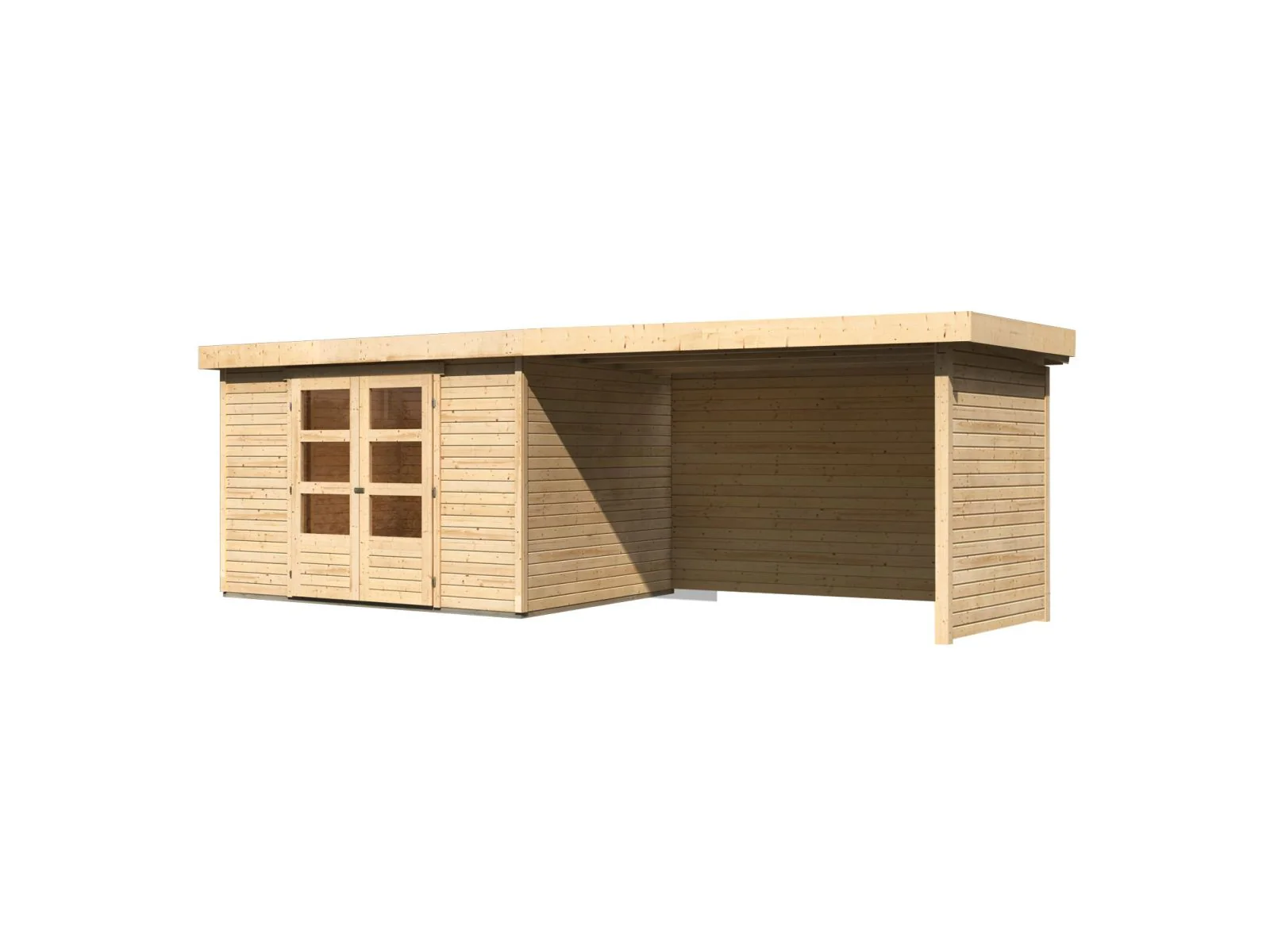 Karibu Gartenhaus Askola 5 mit Anbaudach 2,75 Meter, Seiten- und Rückwand - Image 4