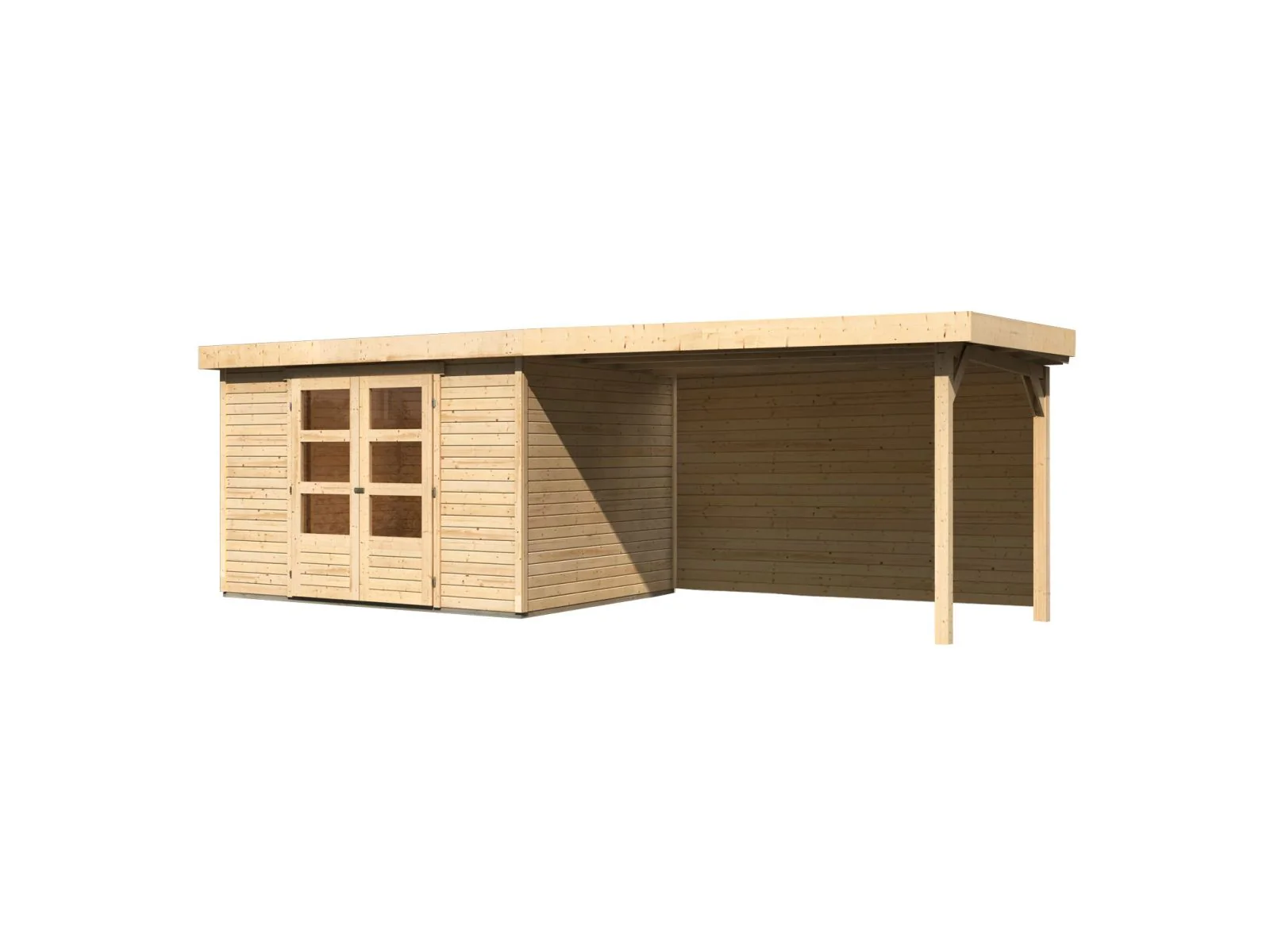Karibu Gartenhaus Askola 5 mit Anbaudach 2,8 m, Rückwand - Image 4