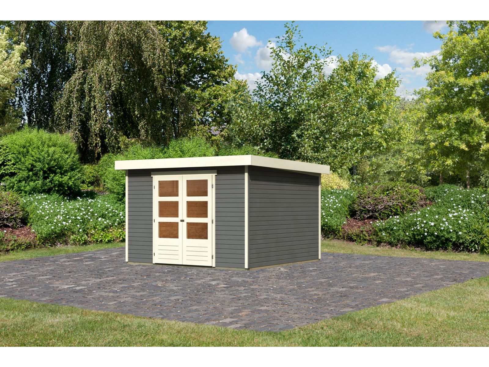 Karibu Gartenhaus Askola 6 terragrau 19 mm - Image 2