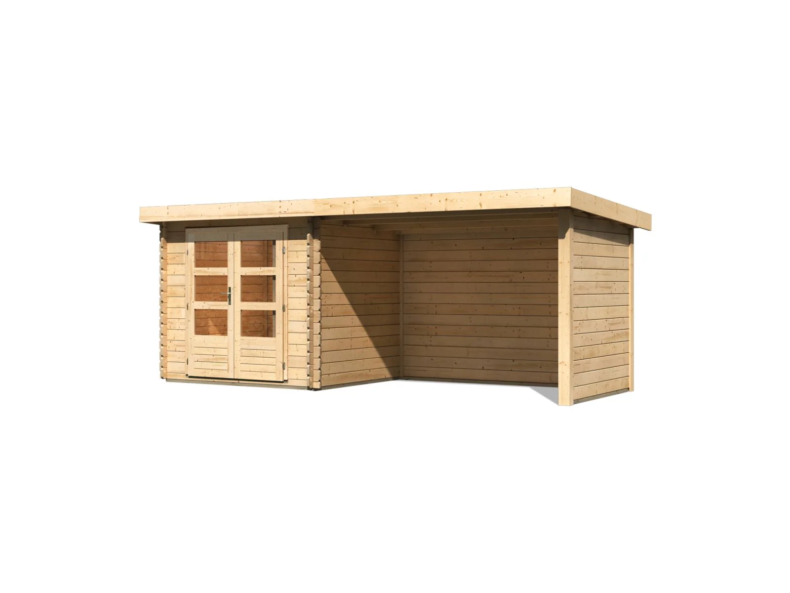 Karibu Gartenhaus Bastrup 2 mit Anbaudach 3 Meter inkl. Rück-und Seitenwand - Image 4