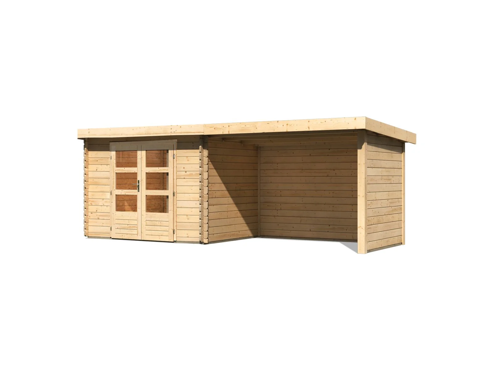 Karibu Gartenhaus Bastrup 3 mit Anbaudach 3 Meter inkl. Rück-und Seitenwand - Image 4