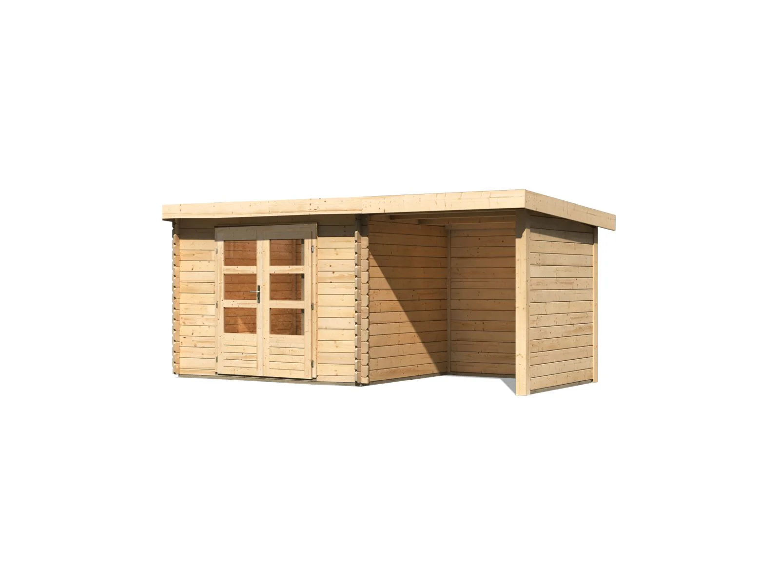 Karibu Gartenhaus Bastrup 3 mit Schleppdach 2 Meter Rück- und Seitenwand - Image 4