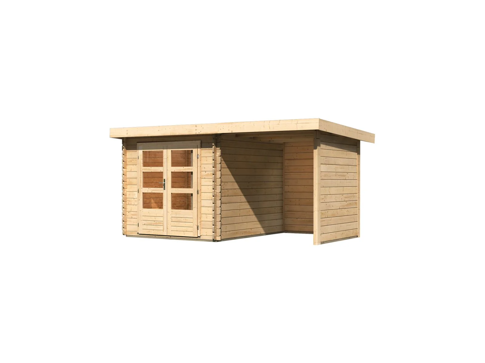 Karibu Gartenhaus Bastrup 4 mit Anbaudach 2 Meter, Rück- und Seitenwand - Image 4