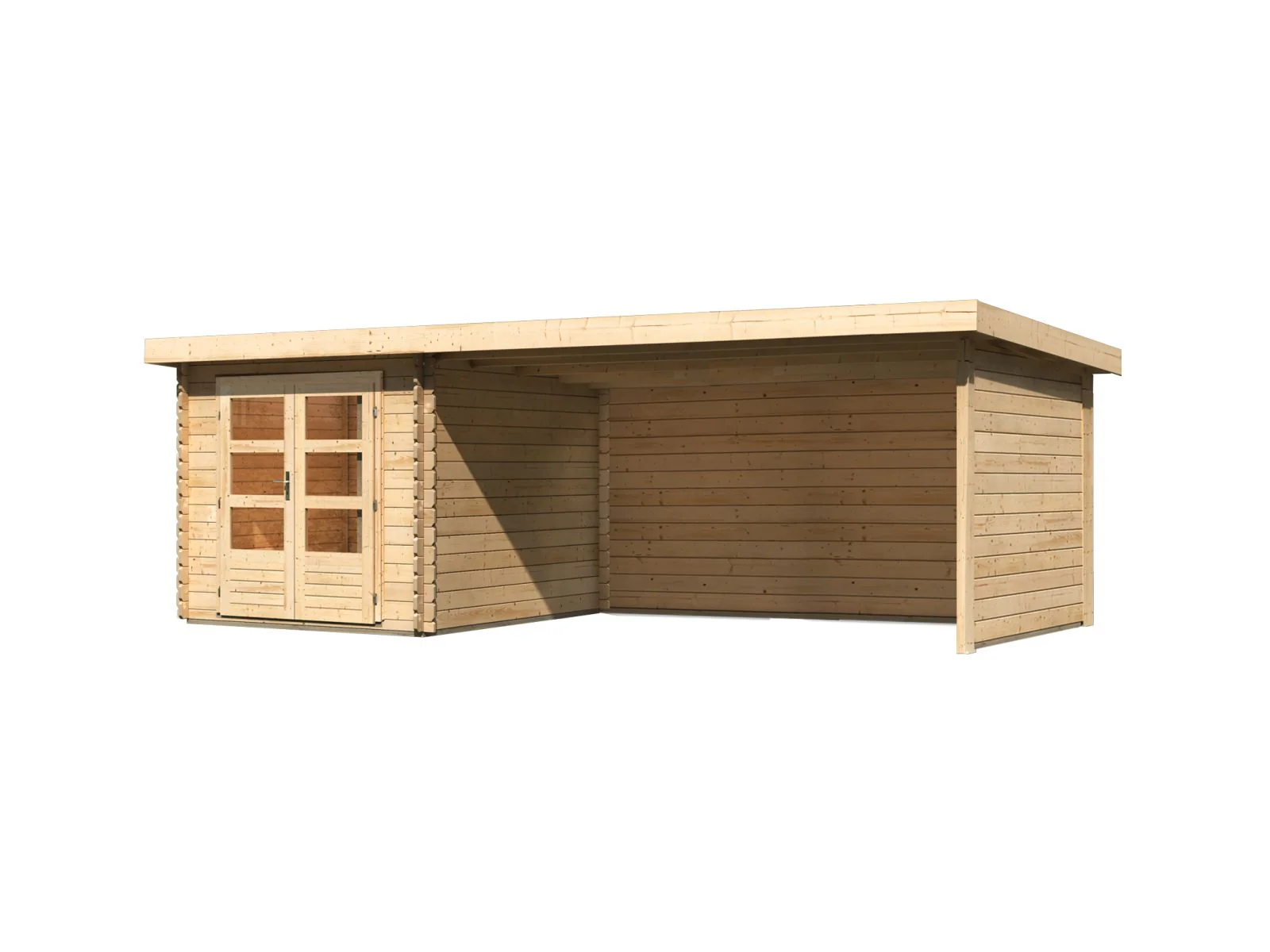 Karibu Gartenhaus Bastrup 4 mit Anbaudach 4 Meter inkl. Rück- und Seitenwand - Image 4