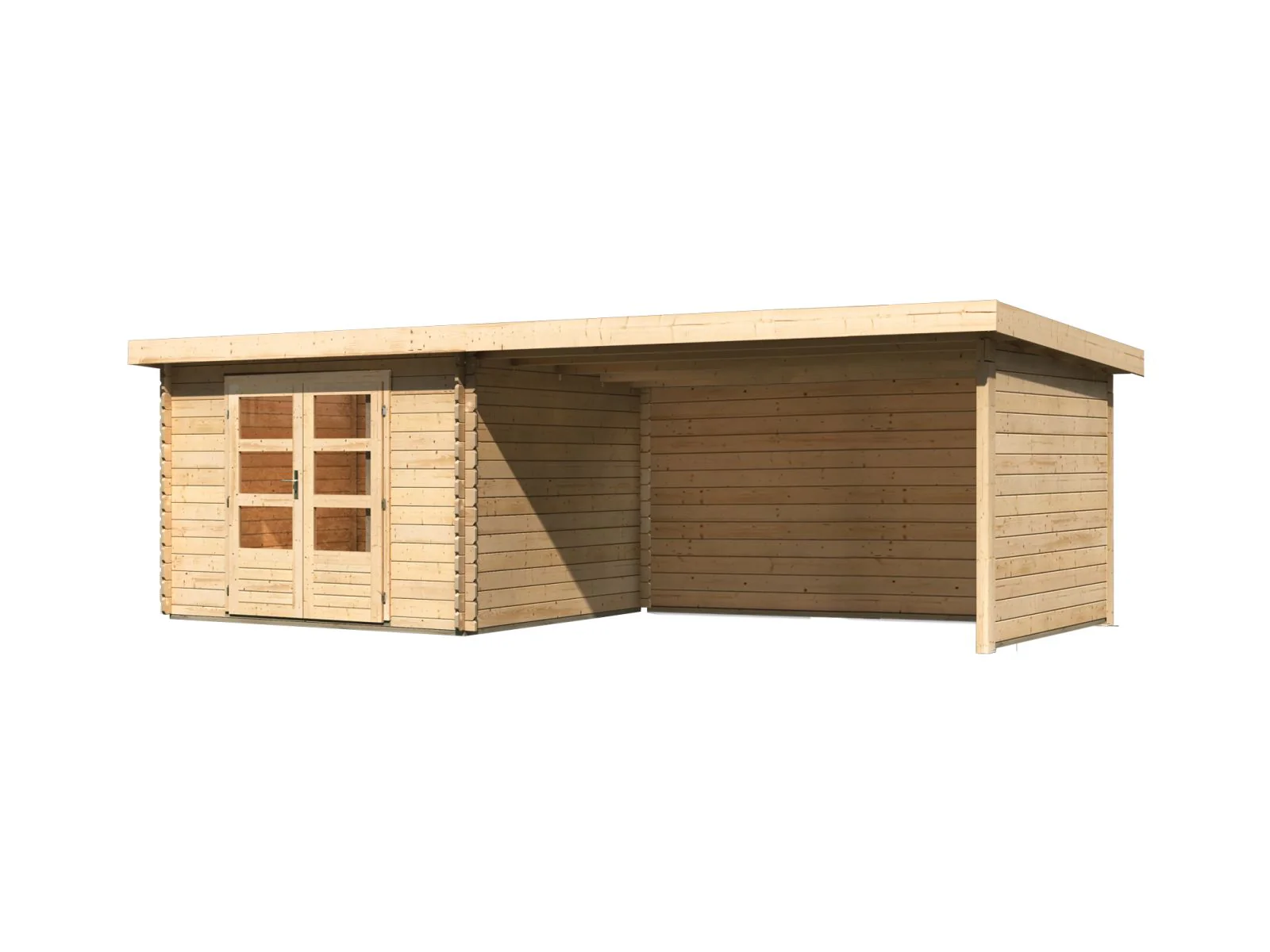 Karibu Gartenhaus Bastrup 5 mit Anbaudach 4 Meter inkl. Rück- und Seitenwand - Image 5