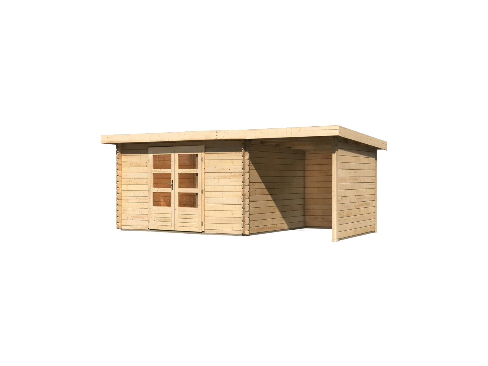 Karibu Gartenhaus Bastrup 7 mit Anbaudach 2 Meter, Rück- und Seitenwand - Image 4