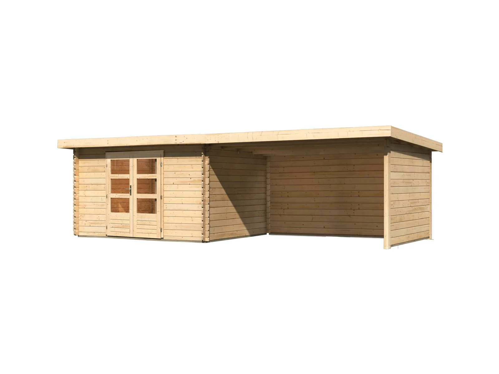 Karibu Gartenhaus Bastrup 7 mit Anbaudach 4 Meter inkl. Rück- und Seitenwand - Image 5