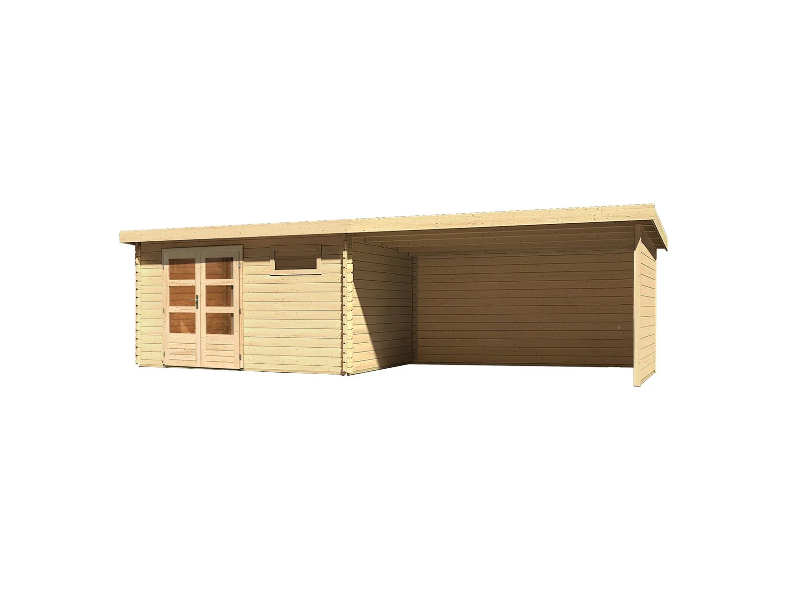 Karibu Gartenhaus Bastrup 8 mit Anbaudach 4 Meter inkl. Rück- und Seitenwand - Image 4