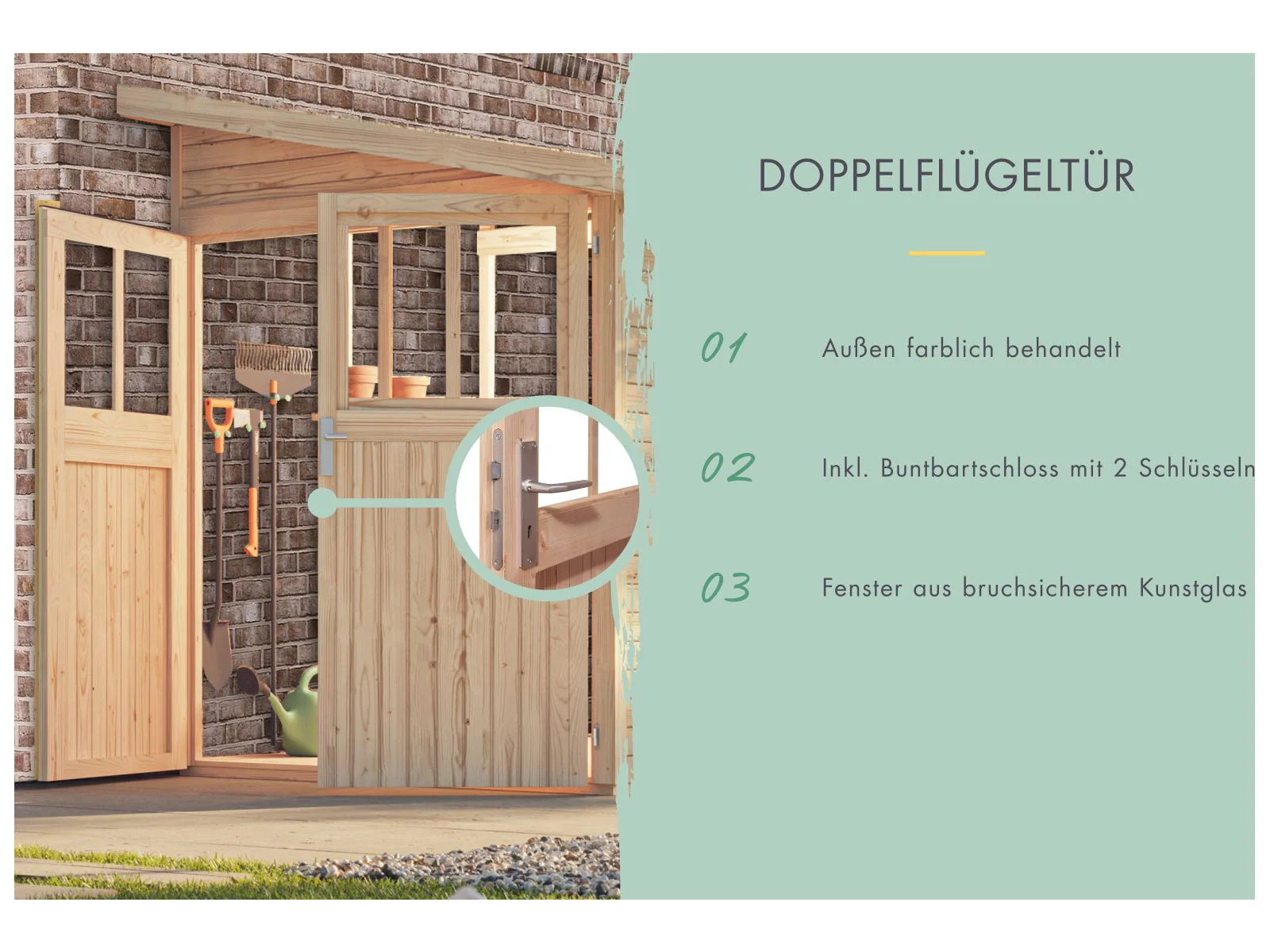 Karibu Gartenhaus Bomlitz 2 natur 19 mm - Image 6