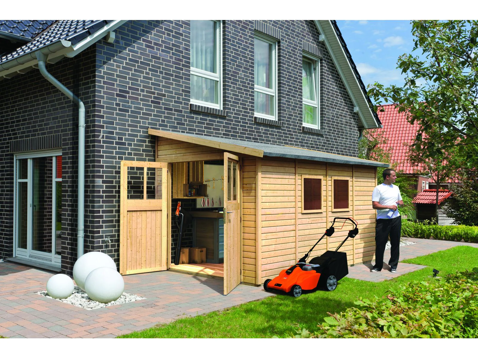 Karibu Gartenhaus Bomlitz 4 natur 19 mm