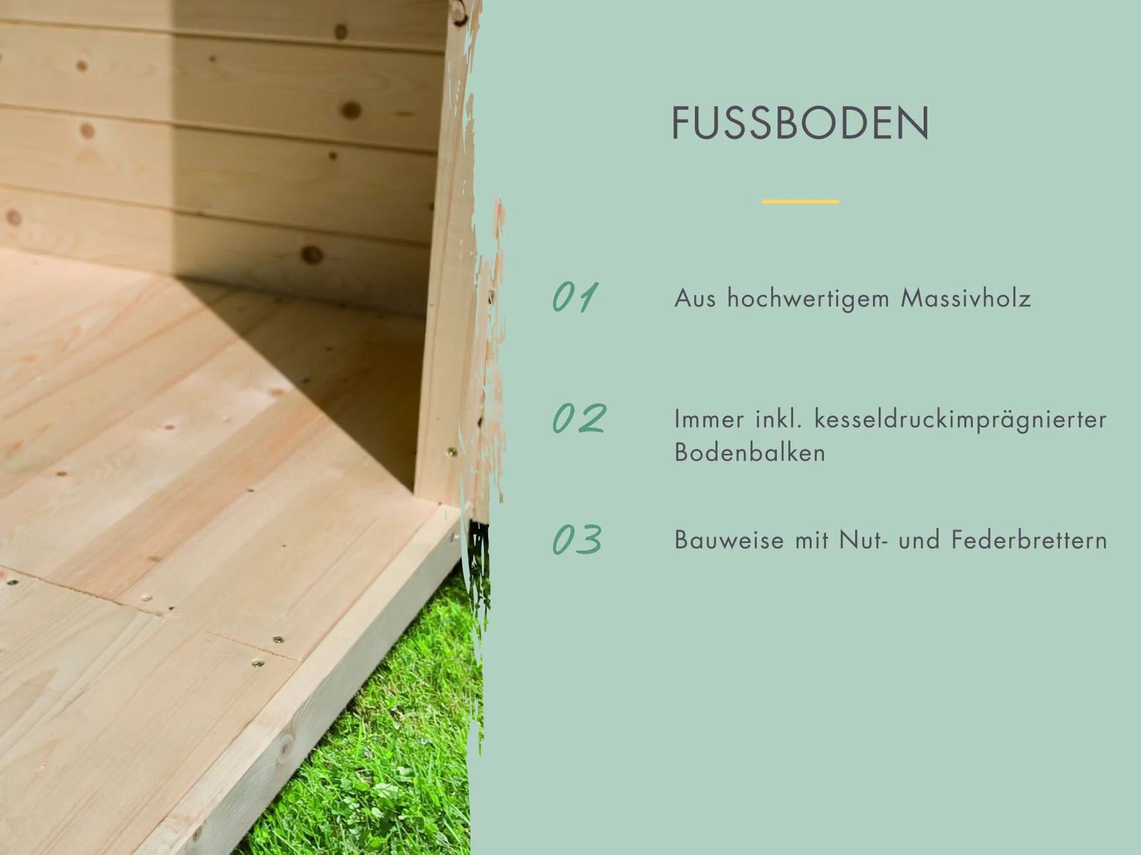 Karibu Studio Dice 5 natur, 38 mm, inkl. Fußboden, 2 Schiebetüren und 2 bodentiefe Fensterelemente - Image 8