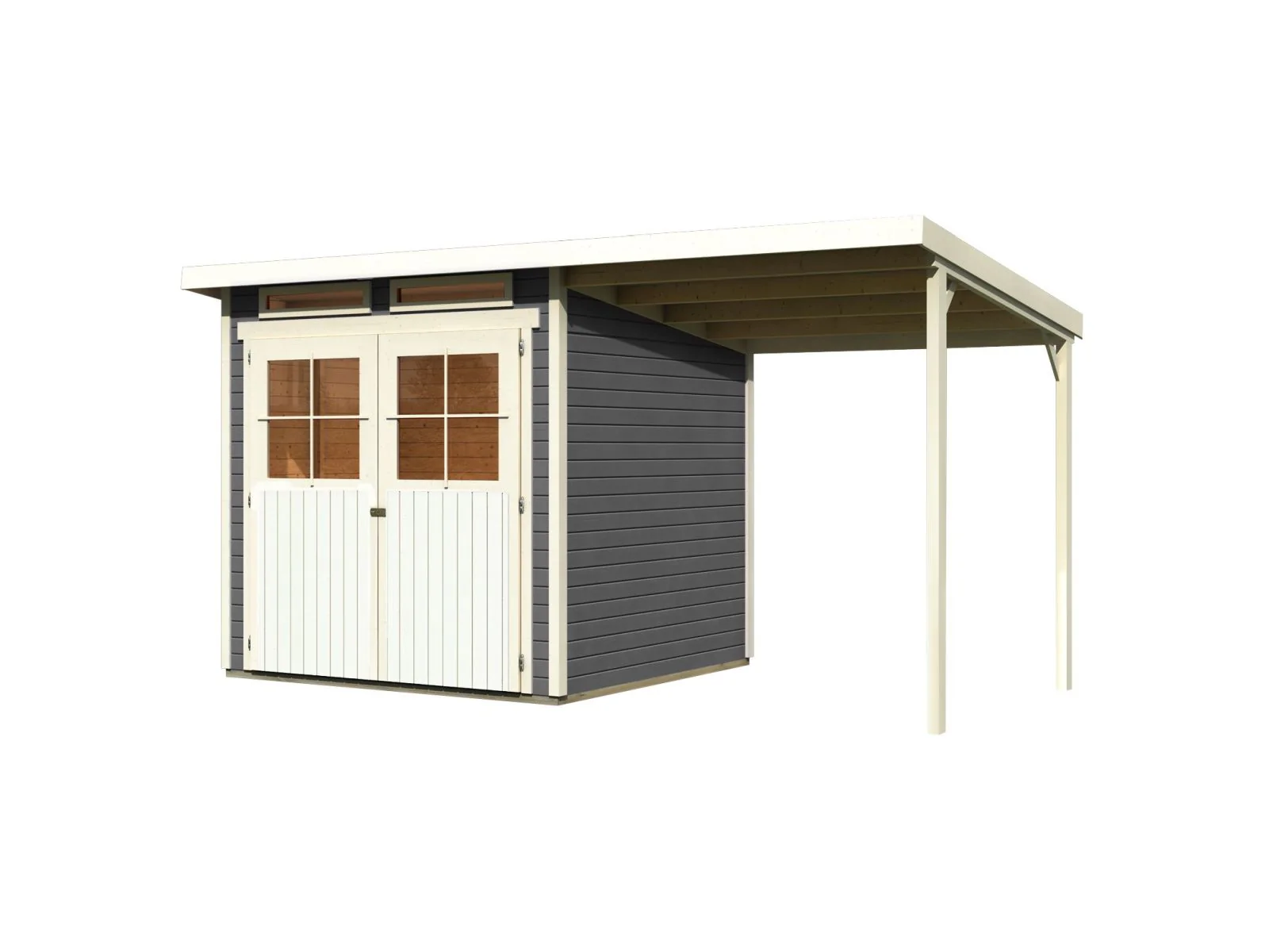 Karibu Gartenhaus Glücksburg 3 terragrau Sparset mit Schleppdach 19 mm - Image 5