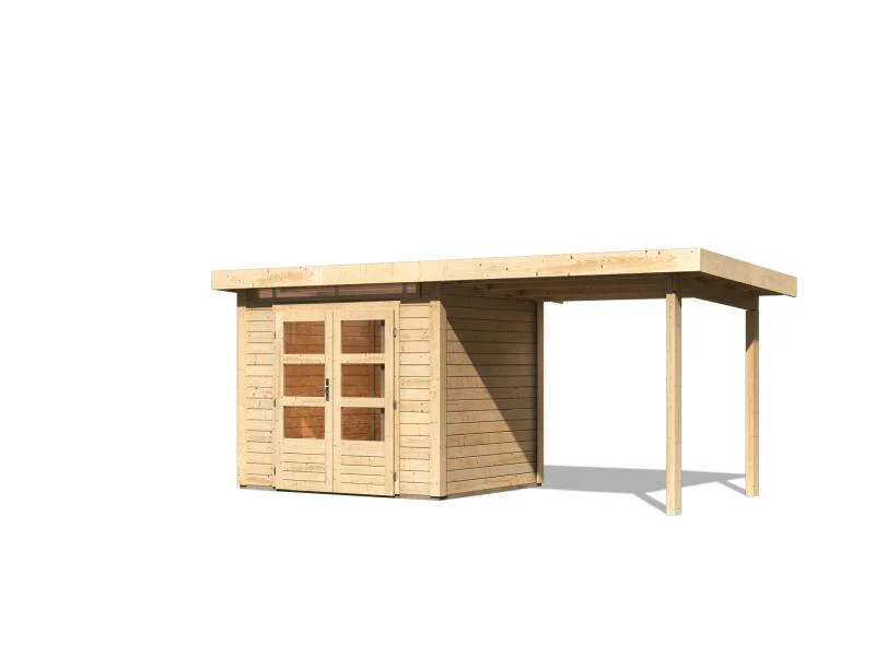 Karibu Gartenhaus Kandern 2 natur mit Anbaudach 2,35 m - Image 2