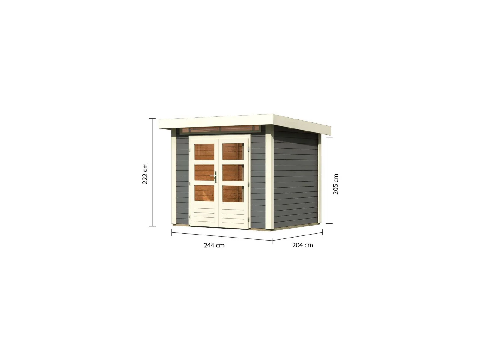 Karibu Gartenhaus Kandern 2 terragrau - Image 2