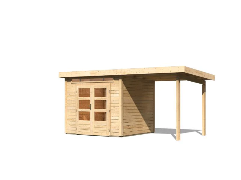 Karibu Gartenhaus Kandern 3 natur mit Anbaudach 2,35 m - Image 2