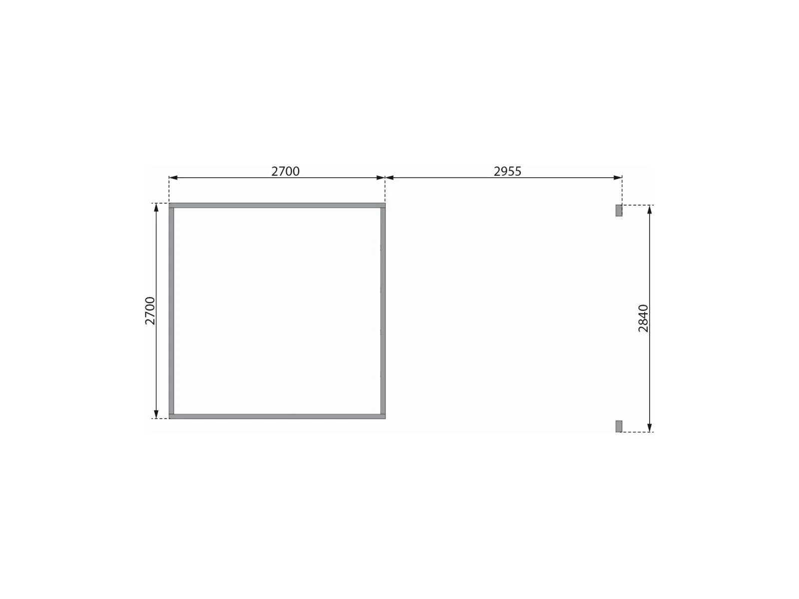 Karibu Gartenhaus Kastorf 6 - 28 mm natur mit Anbaudach 3,2 m - Image 3