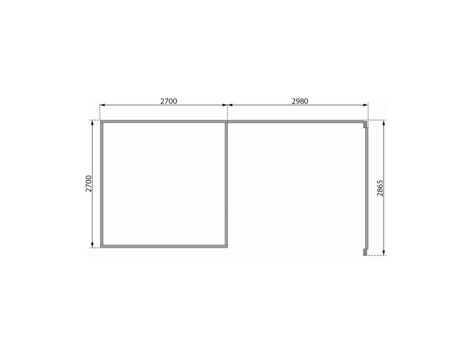 Karibu Gartenhaus Kastorf 6 - natur mit Anbaudach 3,2 m und 28 mm Seiten- und Rückwand - Image 3