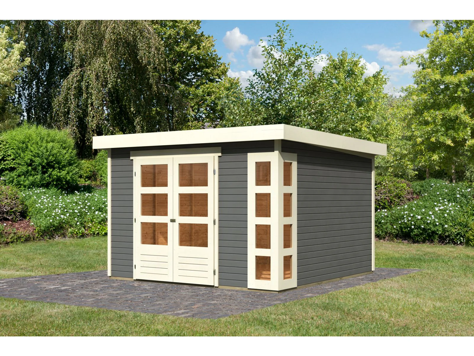 Karibu Gartenhaus Kerko 6 in terragrau 19 mm - Image 2