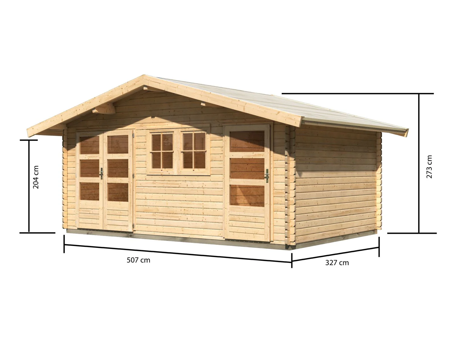 Karibu Gartenhaus Lagor 2 38 mm 2-Raum-Haus - Image 3
