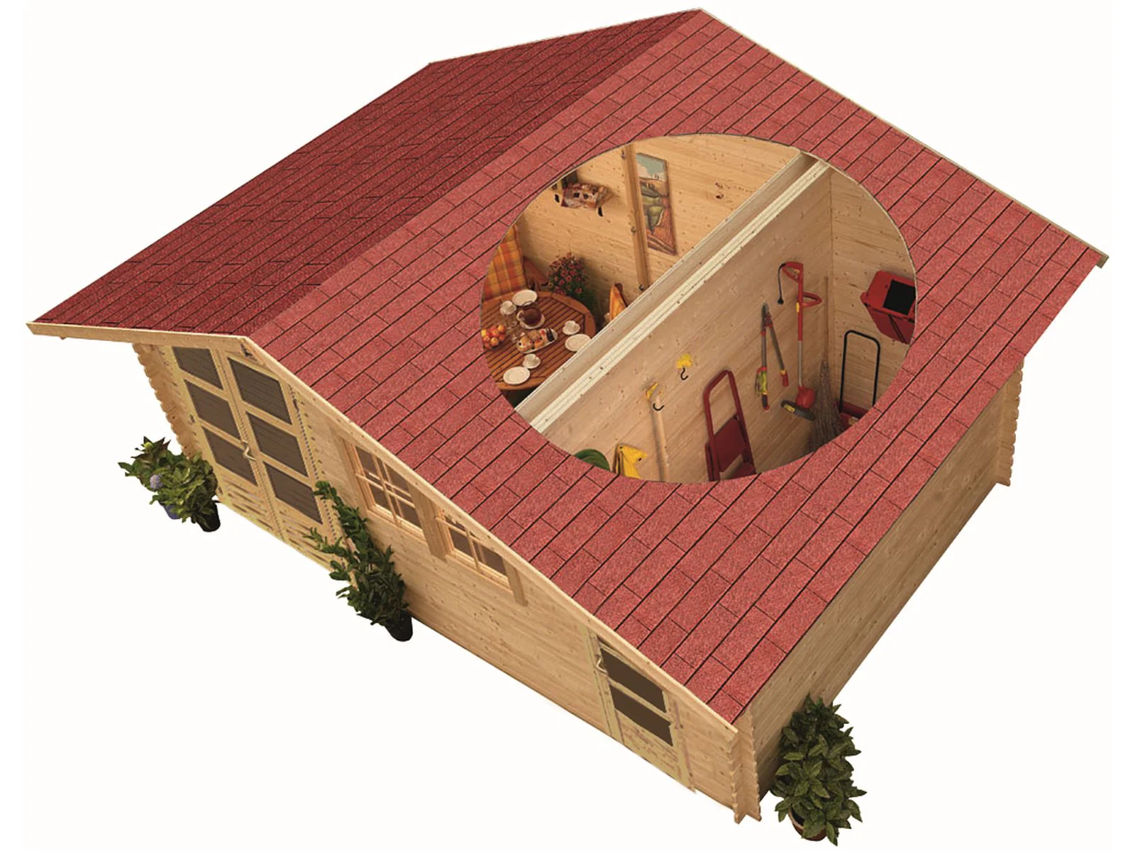 Karibu Gartenhaus Lagor 2 38 mm 2-Raum-Haus - Image 6