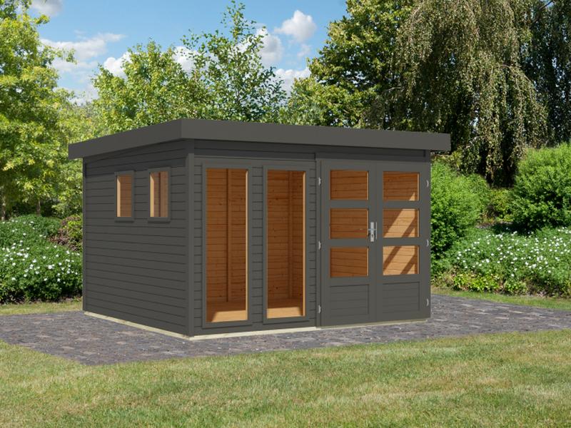 Karibu Gartenhaus Lahar 6, terragrau komplett, 19 mm - Image 2