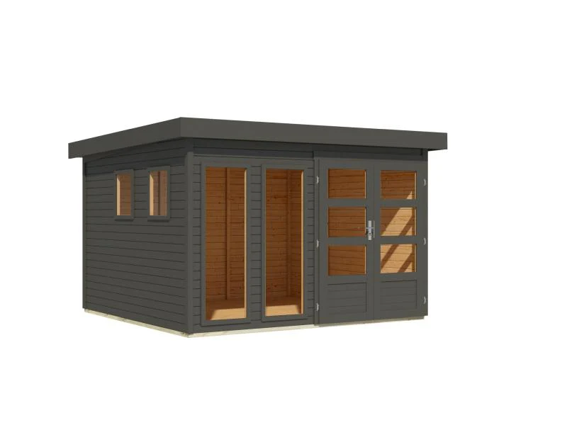 Karibu Gartenhaus Lahar 6, terragrau komplett, 19 mm - Image 6