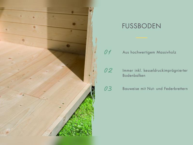Karibu Gartenhaus Lily, natur, inkl. selbstkl. Dachbahn, Vlies, Wurzelschutzfolie (für Dachbegrünung) - Image 11
