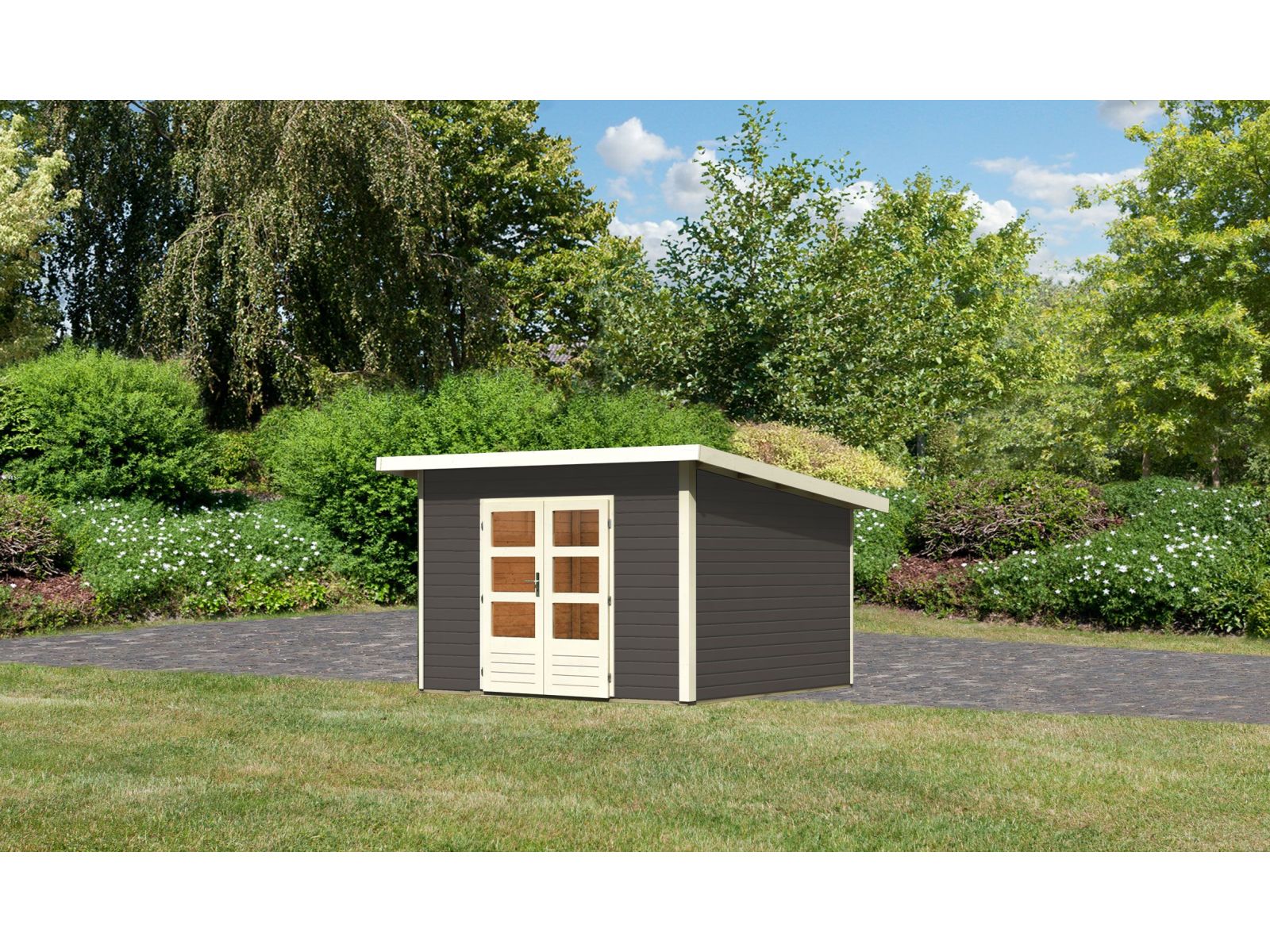 Karibu Gartenhaus Northeim 3 in terragrau 38 mm - Image 2