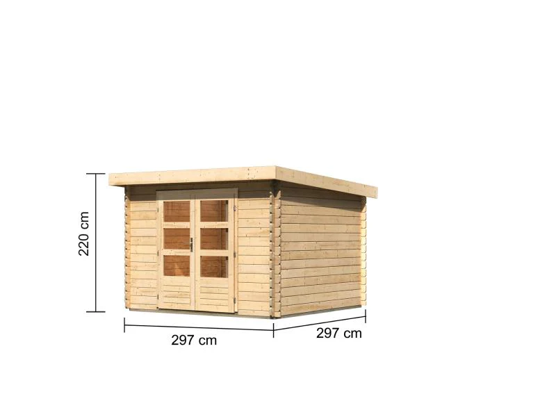 Karibu Gartenhaus Olaf 5 natur, inkl. Doppelflügeltür - Image 2