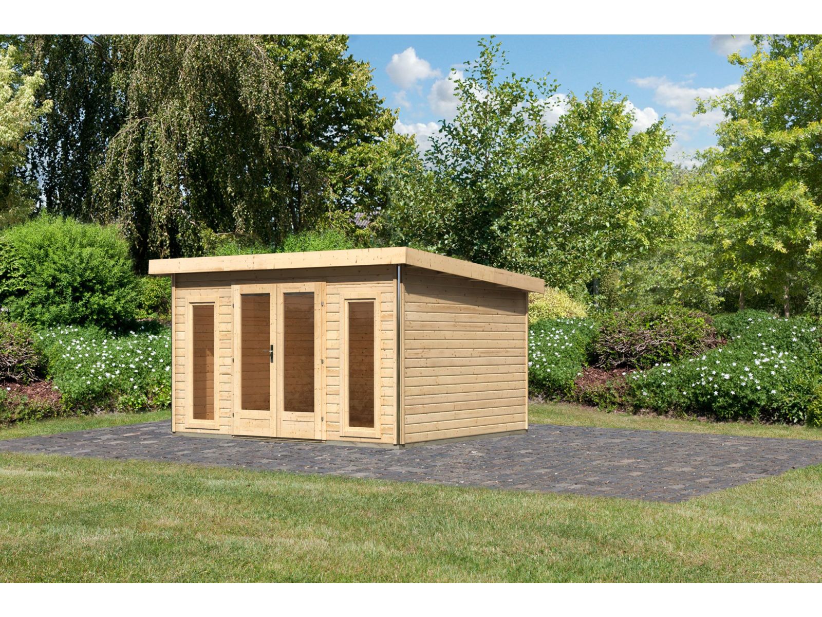 Karibu Gartenhaus Radeburg 2 natur 38 mm