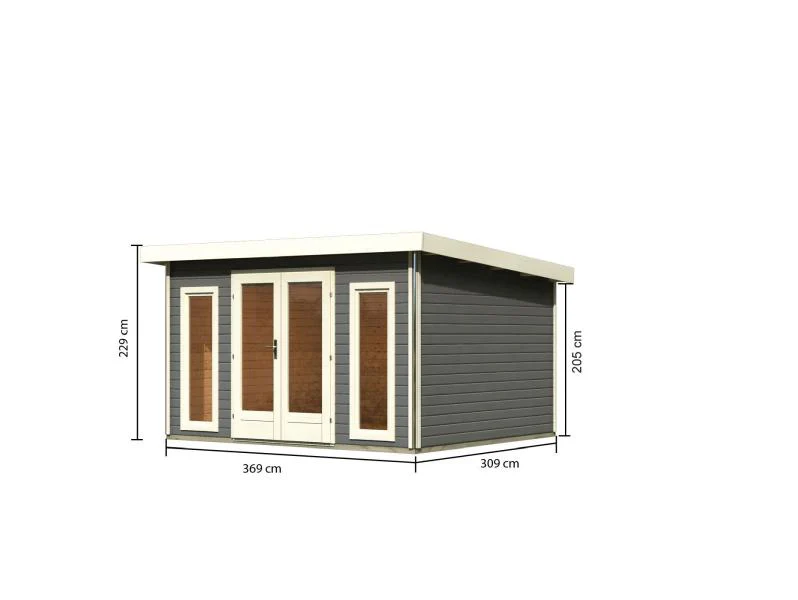 Karibu Gartenhaus Radeburg 2 terragrau 38 mm - Image 3