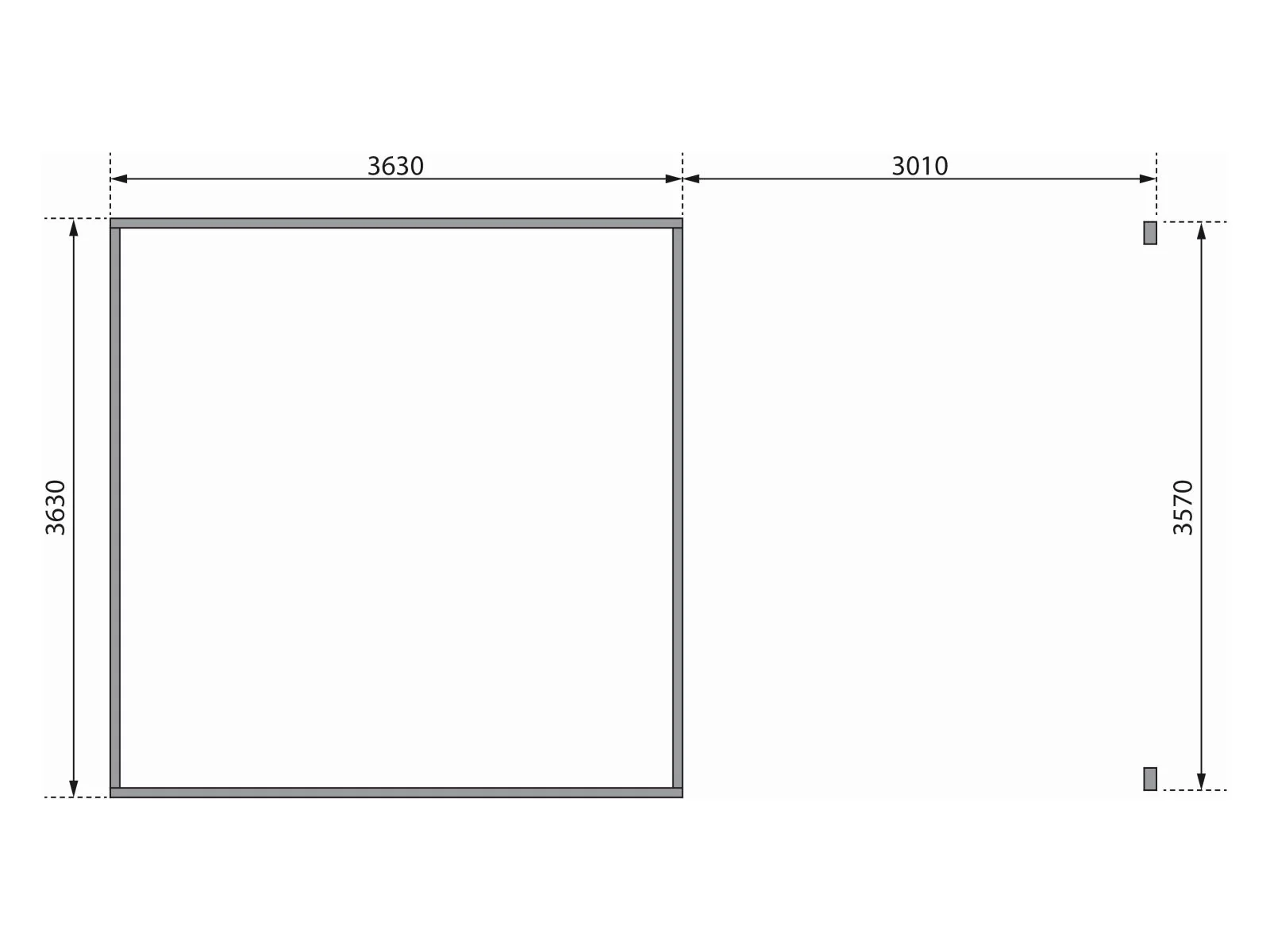 Karibu Gartenhaus Radeburg 3 natur mit Anbaudach 3,3 m - Image 4