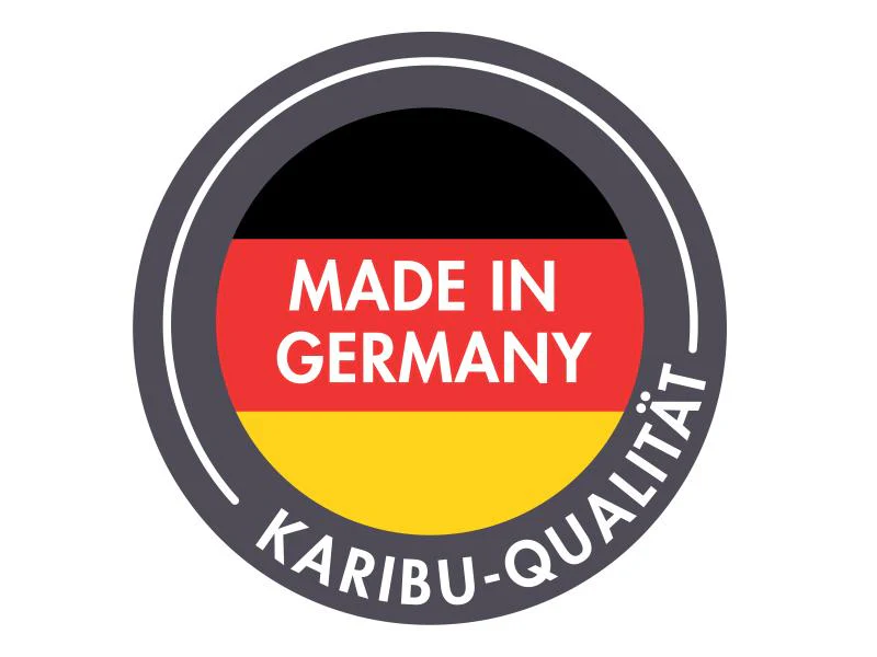 Karibu Gartenhaus Retola 3 in terragrau mit Anbaudach 2,40 Meter und Anbauschrank - Image 12