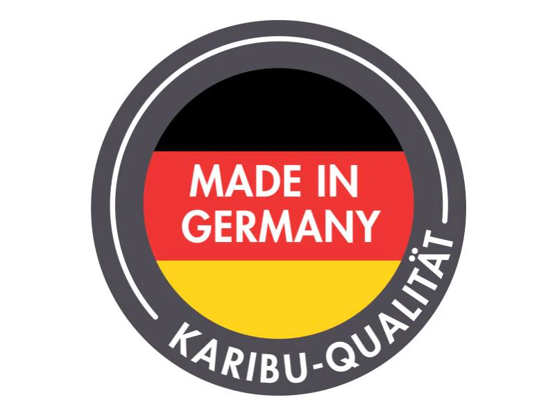 Karibu Gartenhaus Retola 3 in terragrau mit Anbauschrank und Anbaudachdach 2,80 Meter - Image 12