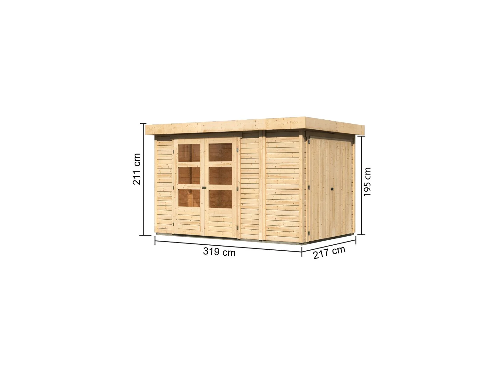 Karibu Gartenhaus Retola 3 inkl. Anbauschrank - Image 2