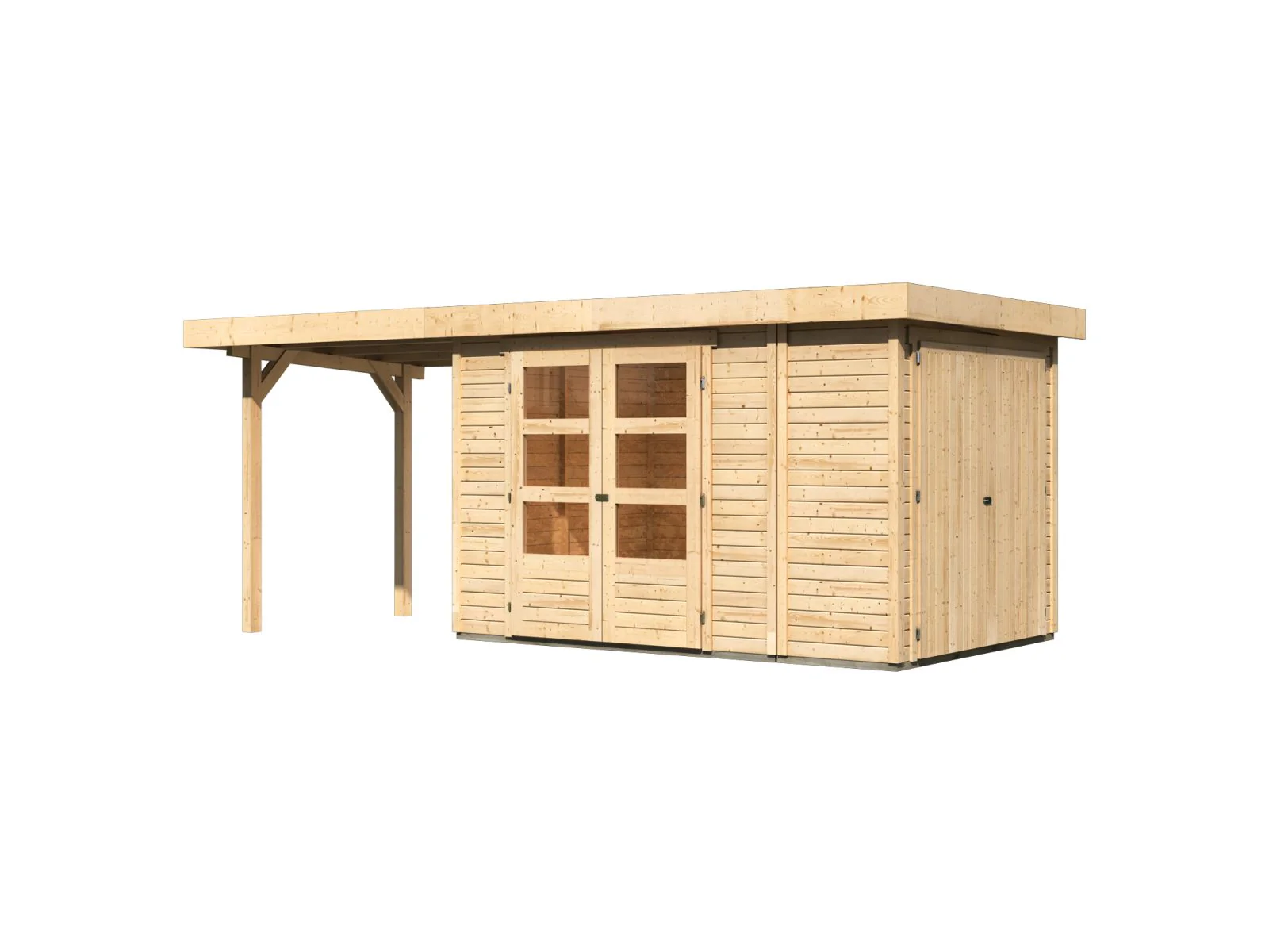 Karibu Gartenhaus Retola 3 mit Anbaudachdach 2,40 Meter - Image 5