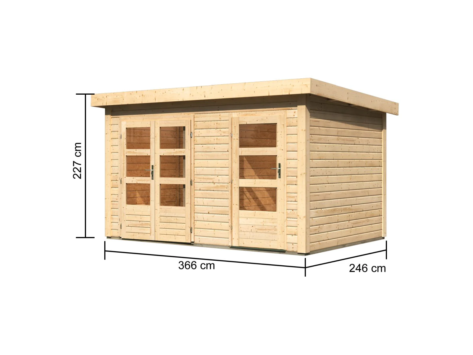 Karibu Gartenhaus Schönbuch 1 38 mm 2-Raum-Haus - Image 3